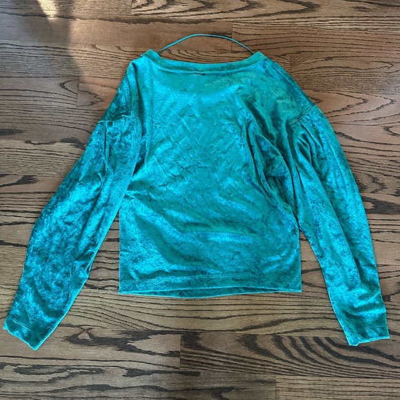 NWWT Free People Teal Velvet top - Picture 3 of 3